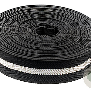 Boomband Bio  50 meter rol zwart wit